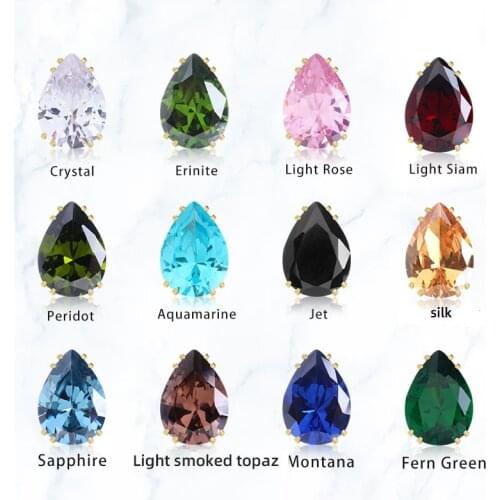 Pipatian Natural Gemstone Teardrop High Quality Zircon Sewing Jewelry Stone Decorative Crafts Emerald Gems Accessories Diy Decor