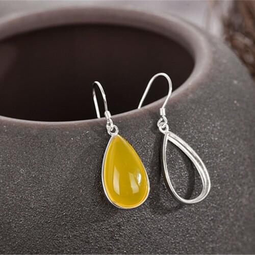 Earring Settings (10x17mm Teardrop Blank) White Gold Plated 925 Silver Earring Components Sterling Silver Earring Base E058B