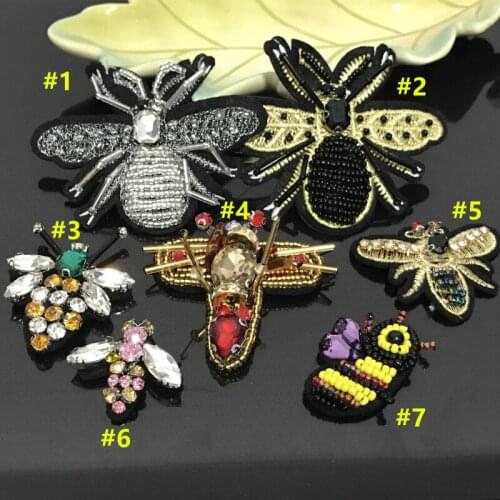 New bee Rhinestone Beads Patch for Clothing Sewing on Beading Applique Shirt Shoes Bags Apparel DIY Decoration Patches