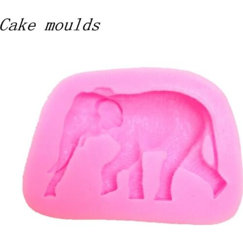 Wholesale Silicone mold K229 Mini Elephant Shape Decoration clay mold Fondant cake mold Free shipping
