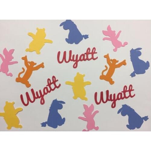 Custom name cartoon baby shower birthday Confettis Gender Reveal Table decor scrapbook scatters party decoartions