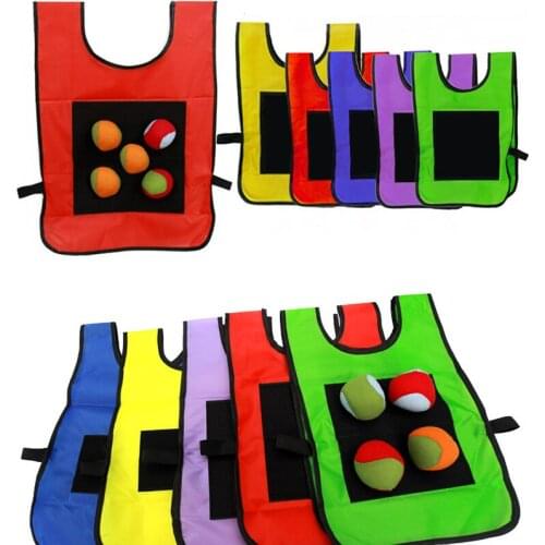 Outdoor Game Props Vest Sticky Jersey Vest Game Vest Waistcoat With Sticky Ball Throwing Children Kids Outdoor Fun Sports Toy