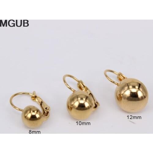 2019 Stainless steel hand-polished Diameter 8mm 10mm 12mm semi-circular Drop earrings Smooth forwomen LH652