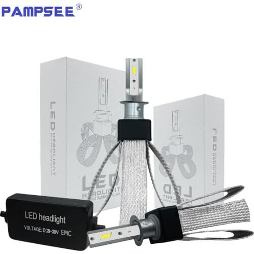 PAMPSEE 2Pcs 9005 HB3 9006 HB4 H11 H4 H7 Led H1 h3 Auto Car Headlight T8 80W 9600LM 6000K Automobile Bulb CSP chips Lamp