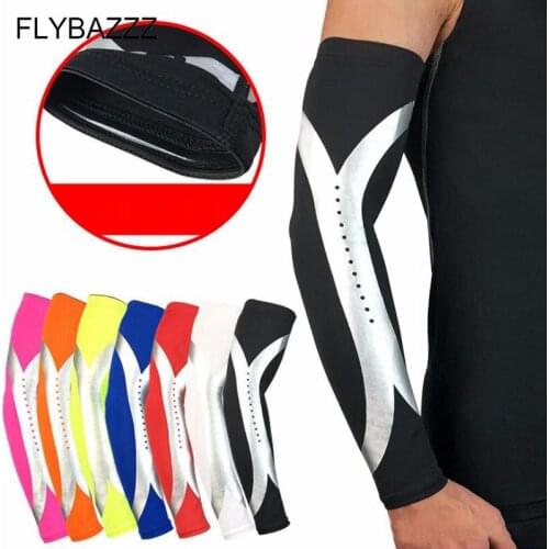 Fabric Breathable UV Protection Running Arm Sleeves Pad Arm Guard Fitness Basketball Elbow Pad Sport Cycling Outdoor Arm Warmers