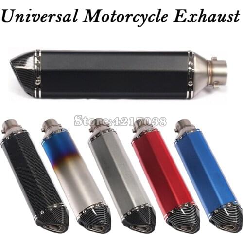 Universal 470MM Motorcycle Exhaust Pipe For Z750 MT07 R1 CBR400 Scooter Motocross Muffler Modify Motorbike Escape DB Killer 51mm