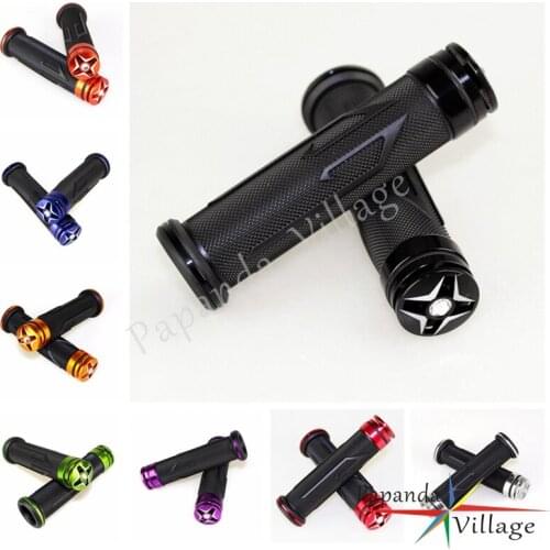 Papanda Universal Motorcycle Hand Grips Handle Grips For Kawasaki Ninja 600R ZX6R ZX7R ZX10 7/8'' Handlebar