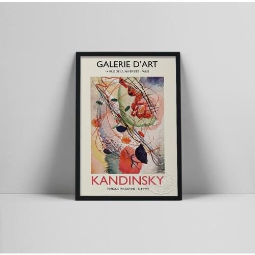 Wassily Kandinsky Poster Vintage 1960s Galerie Berggruen Exhibition Museum Canvas Print Abstract Painting Wall Picture Decor