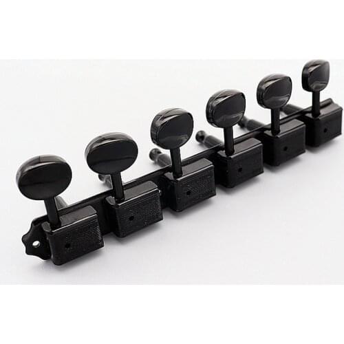 Wilkinson Deluxe WJ55S 6 In line Tuning Pegs Tuners Machine Heads Black/Chrome