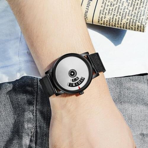 WLISTH Creative Men Luxury Waterproof Stainless Steel Quartz Watch Wristwatch