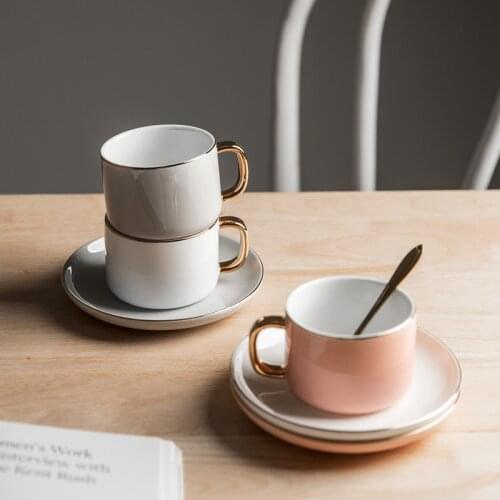 Ceramics Coffee Cup Dish Spoon European Classic Water Cup Porcelain Mug Home Kitchen Afternoon Tea Cup Coffee Drinkware Saucer