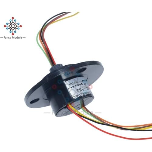 220V AC 250Rpm 22mm 6 Wires 6 Conductors Capsule Compact Slip Ring CCTV Monitor