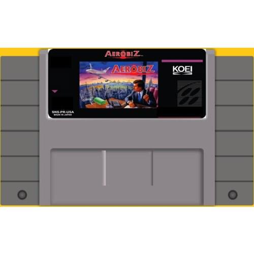 Aerobiz 46 Pin 16 Bit Grey Game Card For USA NTSC Game Player