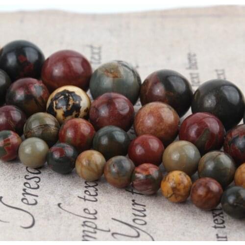 4-12mm Natural Colorful picasso jaspers round stone Loose beads for Jewelry Making Necklace Bracelet diy 15'' Strands