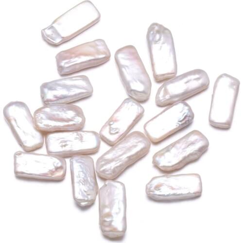 Natural Freshwater Pearl Punch loose Beads Rectangle Pendant For DIY Jewelry Making Bracelet Necklace Accessories