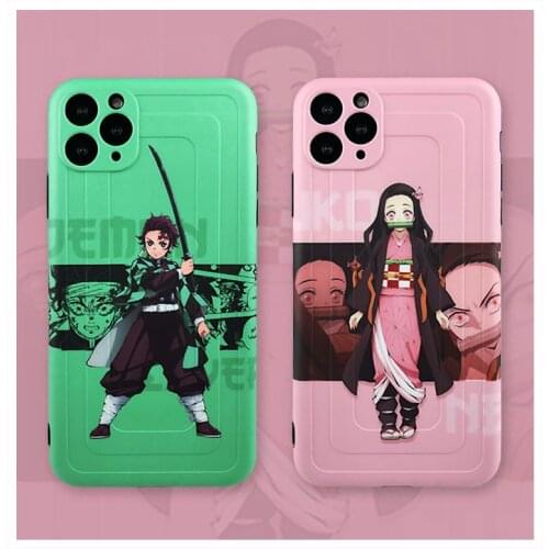 Anime Demon Slayer Kamado Nezuko Tanjirou Case For iPhone 7 8 Plus 12 Mini 11 Pro X XS Max Xr Cartoon Cute Soft Protect Cover