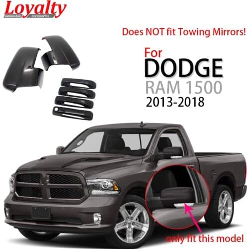 Loyalty Black Auto Part for 2013 2014 2015 2016 2017 2018 2019 DODGE RAM 1500 Side View Mirror + 4 Door Handle Cover Car Styling