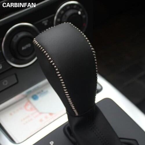 Black Genuine Leather Hand-stitched Gear Shift Knob Cover for Land Rover Freelander 2 2007 - 2013 Automatic