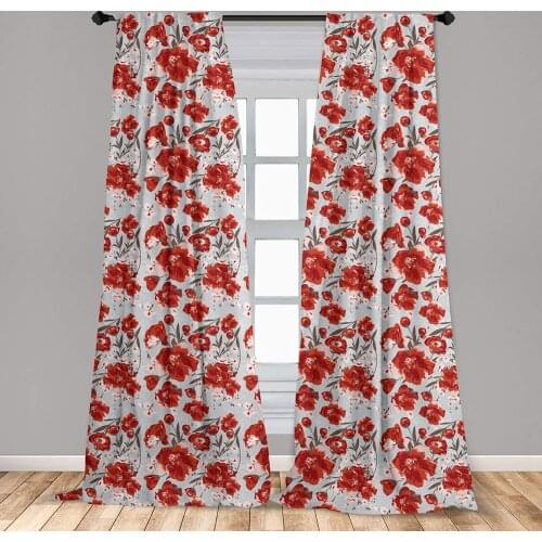Floral Window Curtain Pattern of Flowers on a Pale Background Romantic Spring Petals Leaves Lightweight Decorative