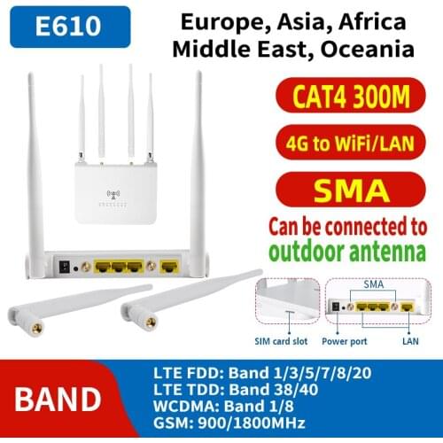 DONG ZHEN HUA E610 CPE 4G Wifi Router FDD SMA Interface External Antenna Mobile Hotspots Home Modem 4g Router With Sim Card Slot