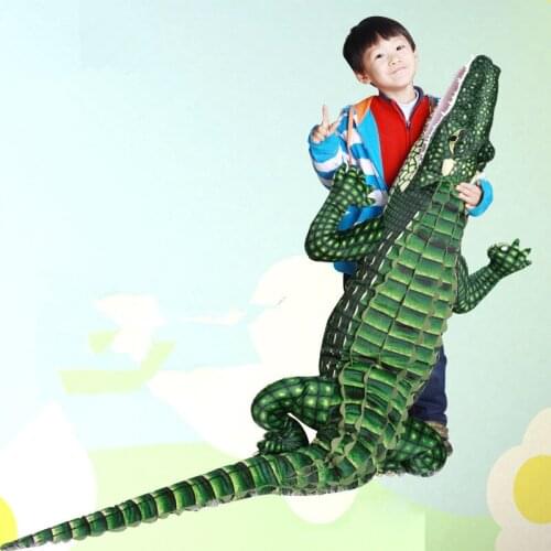Dorimytrader Simulation Animal Crocodile Plush Toy Stuffed Lifelike Screaming Alligator Doll Kids Play Toys 77inch 195cm