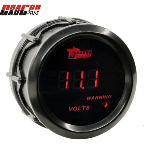 Dragon 52mm 2 Inch Car Red Digital Display Led Backlight 12V Motor Racing Refit Voltage Gauge 8-18 Volt Meter Free Shipping
