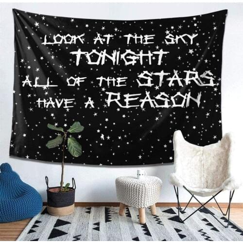Astro World Letters and Galaxy Tapestry Lil Peep Look At The Sky Hippie Tapestries Wall Hanging for Living Bedroom Room Décor