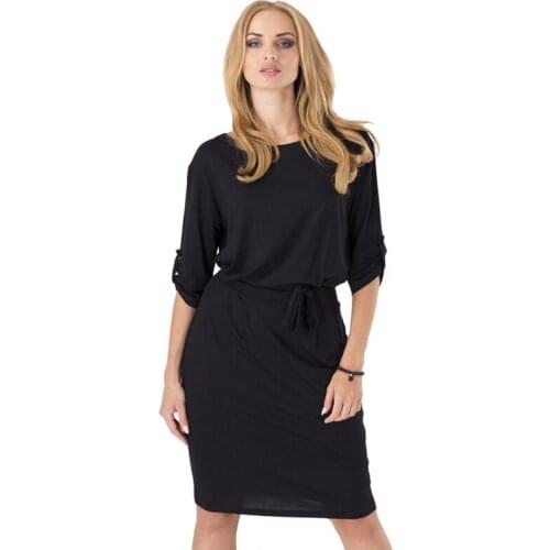 Cotton Long Autumn Party Dress Fashion Solid O-Neck Office Lady Summer Dress Plus Size Slim Casual Pencil Vestidos Elegant