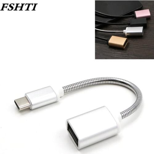 50pcsMetal USB C 3.1 Type C Male To USB Female OTG Data Sync Converter Adapter Cable High Speed certified Cell Phone Accessories