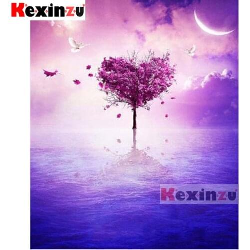 Kexinzu Full 5D DIY Square@Round Diamond Painting"Moon tree"3D Embroidery Cross Stitch Kids puzzle handmade decoration K6656