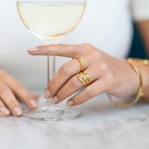 Personalised Custom Multiple Names Rings Women Men Wedding Jewelry Stainless Steel Rose Gold Stackable Family Ring Bague Femme