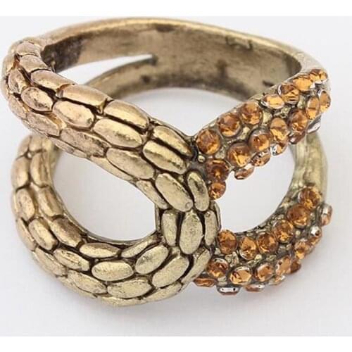 HOT Fashion Wholesales New 2020 Fashion Two Line Simulated Yellow Rhinestones Ring Jewelry Accessories