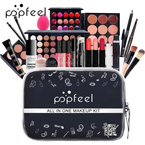 Beginner Makeup 24pc Set 40-color Eyeshadow Concealer 15-color Lip Gloss 6-color Powder Brush Concealer Puff Makeup Primer TSLM1