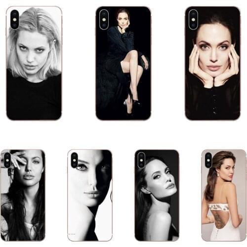 Soft Rubber Shell Phone Case For iPhone SE2020 11 Plus Pro X XS Max XR 8 7 6S SE 4S 5 5C 5S Angelina Jolie Exquisite