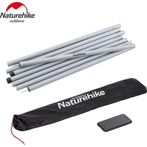 Naturehike 2PCS*2M 2.4 M Tent Pole 4 Section/PC Pole Iron Rod For Tent Awning Sunshade Shade-Shed DIY Camping Accessories