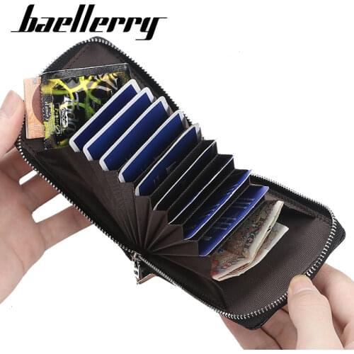 New Mens Wallet zipper Wallets Men Pu Leather Short Credit Card Holders Coin Purses Business Purse Male