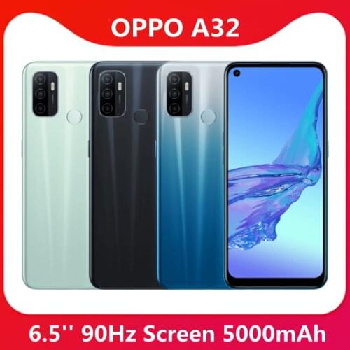 Original Oppo A32 4G Mobile Phone 6.5'' 90Hz 1600x720 Screen 18W Quick Charge 5000mAh Battery Google Play Store Fast Shipping