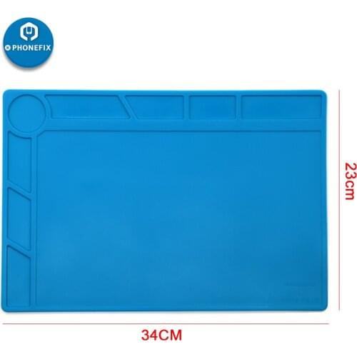 Platform 34x23cm Heat Insulation Silicone Pad Soldering Mat Desk Working Mat for BGA Rework Station with Screw Position