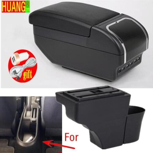 For Nissan Note Armrests central storage box car armrest box modification accessories with USB LED light Easy to install