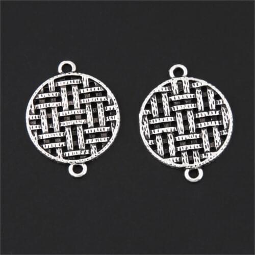 20Pcs Silver Color Chinese Knot Charms Traditional Culture Connector Making Handmade Necklaces Jewelry Wholesale 25x20mm A3200