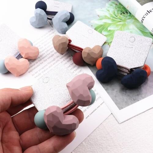 2pcs/lot New Cute Colourful Heart Type Princess Headwear Kids Elastic Hair Bands Children Ropes Girls Accessories Baby Headdress