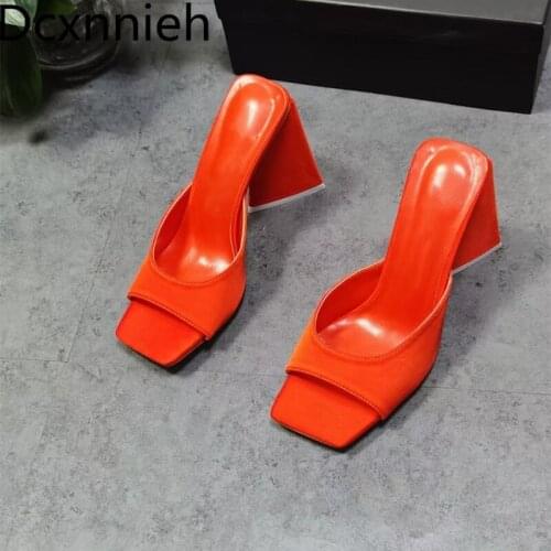 New Candy Color Platform Women Slippers Summer Mules Jelly Shoes Woman Slides Brand Shoes High Heel Gladiator Women Sandals 2021