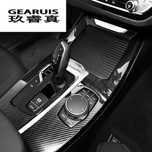 Car Styling Gear Shift Panel Covers Trim Console Water cup Decoration Strip Stickers for BMW X3 G01 X4 Auto Interior Accessories