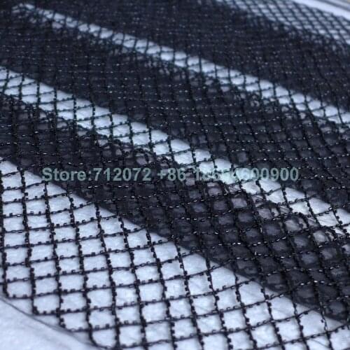 La Belleza Black/wine/off white beaded net wedding dress fabric blackround/lining 51'' width