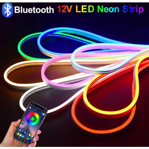 DC12V RGB LED cabinet light With Bluetooth APP Control 1/2/3/4/5M Kitchen neon lamp For closet wardrobe backlight Decor lighting
