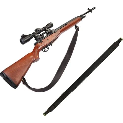 Tourbon Vintage Tactical Hunting Rifle Gun Sling Shotgun Belt Strap Non-Slip Genuine Leather Brown Adjustable Gun Accessories