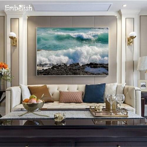 Embelish 1 Pieces Modern Landscape Wall Pictures For Living Room Sea Wave HD Print Canvas Painting Modern Home Decor Wall Poster