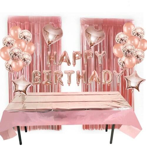 Rose Gold Girl Birthday Party Decoration Bridal Shower Metallic Foil Bride To Be Bachelorette Party Glitter Wedding Decoration