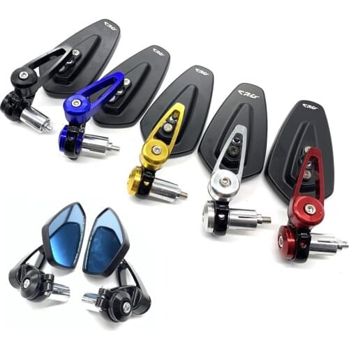 Universal CNC Motorcycle side mirror 7/8" 22mm Aluminum anti-dazzling Blue Rear View Handle Bar End Side Rearview Mirrors 2pcs