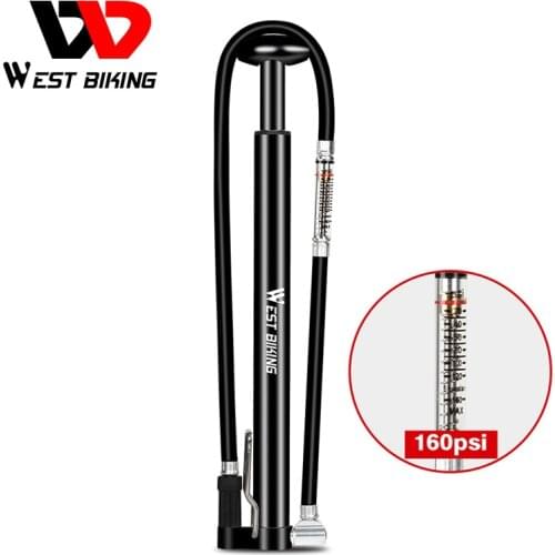 WEST BIKING High Pressure Foot Pump Cycling Bike Tire Air Inflator MTB Road Bike Electric Bicycle Motorcycle Hand Pump For AV/FV